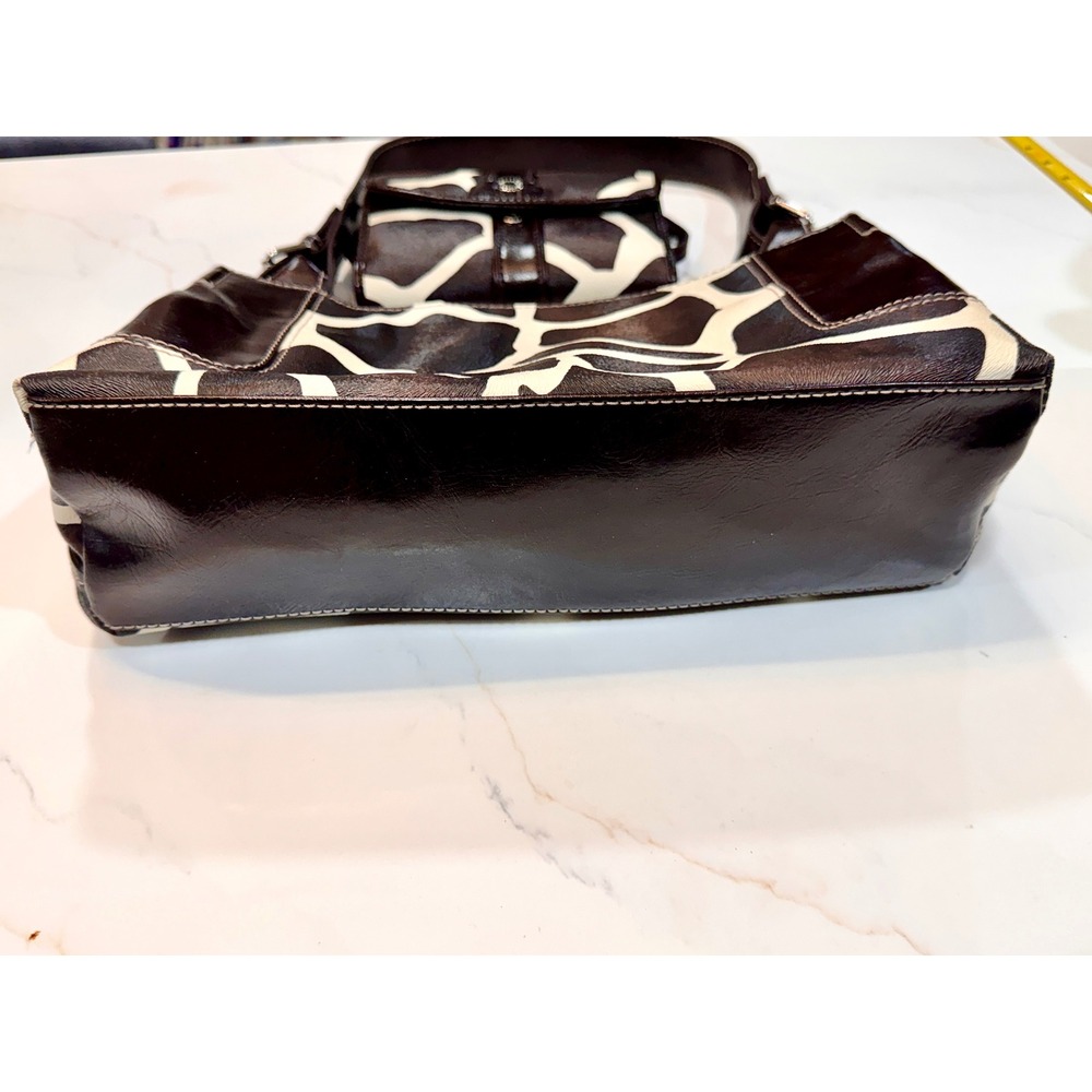 Nine & Co Giraffe Print Handbag and Wallet Set Brown Cream Y2K Vintage Purse - Picture 5 of 16